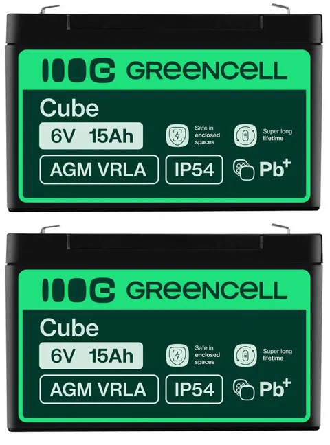 2 x akumulator Green Cell AGM VRLA 6V 15Ah