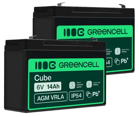 2 x akumulator Green Cell AGM VRLA 6V 14Ah