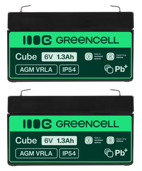 2 x akumulator Green Cell AGM VRLA 6V 1.3Ah