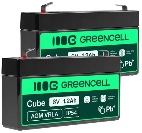 2 x akumulator Green Cell AGM VRLA 6V 1.2Ah