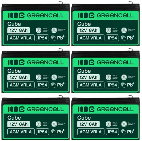 6 x akumulator Green Cell AGM VRLA 12V 8Ah