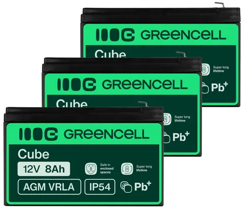 3 x akumulator Green Cell AGM VRLA 12V 8Ah