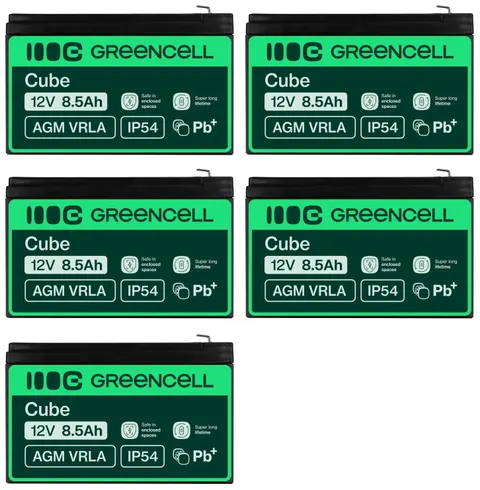 5 x akumulator Green Cell AGM VRLA 12V 8.5Ah