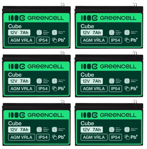6 x akumulator Green Cell AGM VRLA 12V 7Ah