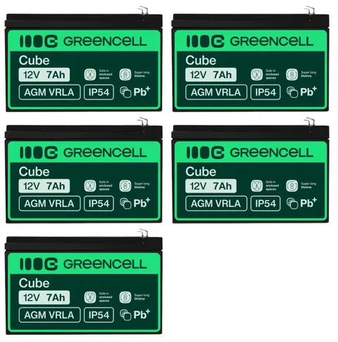 5 x akumulator Green Cell AGM VRLA 12V 7Ah