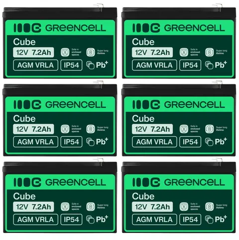 6 x akumulator Green Cell AGM VRLA 12V 7.2Ah
