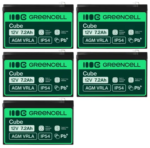 5 x akumulator Green Cell AGM VRLA 12V 7.2Ah