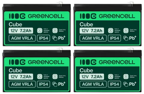 4 x akumulator Green Cell AGM VRLA 12V 7.2Ah