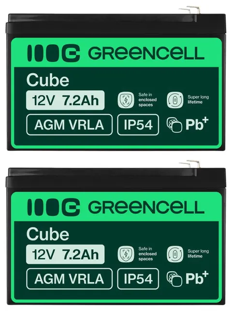 2 x akumulator Green Cell AGM VRLA 12V 7.2Ah