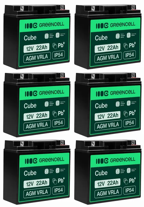6 x akumulator Green Cell AGM VRLA 12V 22Ah