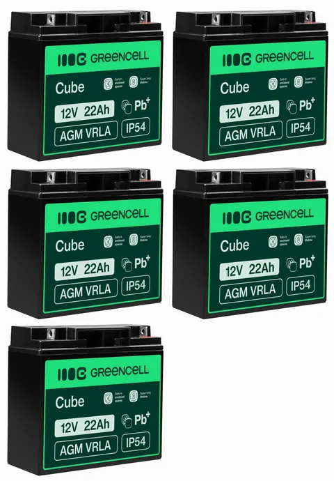 5 x akumulator Green Cell AGM VRLA 12V 22Ah