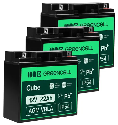 3 x akumulator Green Cell AGM VRLA 12V 22Ah