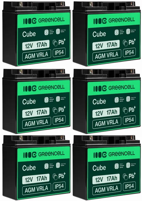 6 x akumulator Green Cell AGM VRLA 12V 17Ah