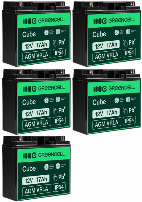 5 x akumulator Green Cell AGM VRLA 12V 17Ah