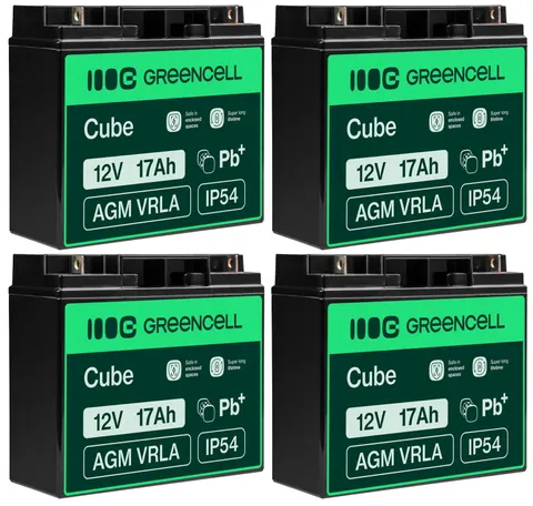4 x akumulator Green Cell AGM VRLA 12V 17Ah
