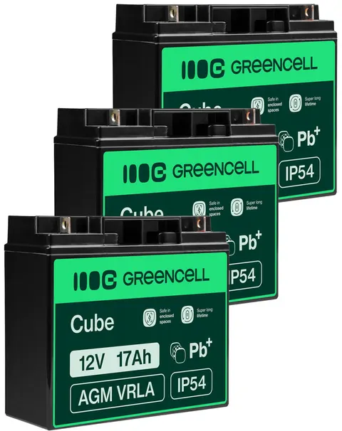 3 x akumulator Green Cell AGM VRLA 12V 17Ah