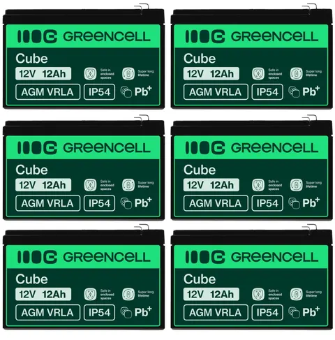 6 x akumulator Green Cell AGM VRLA 12V 12Ah