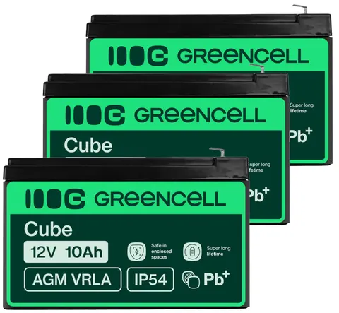 3 x akumulator Green Cell AGM VRLA 12V 10Ah