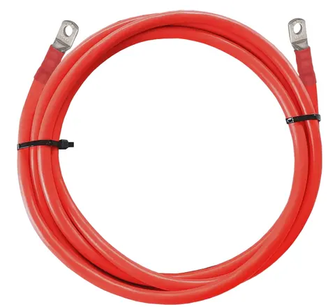 Czerwony przewód do łączenia akumulatorów oczko M10-oczko M10 – 250cm 35mm2