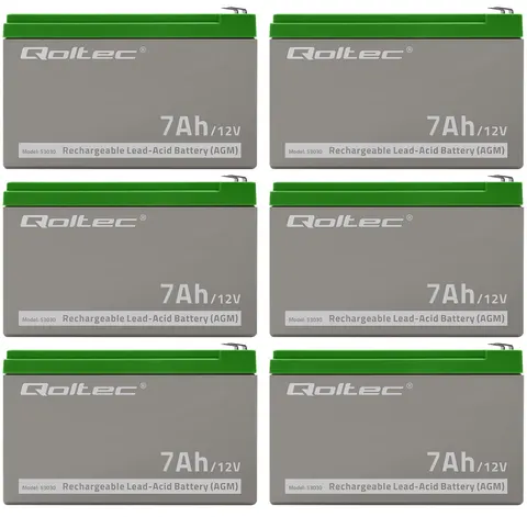 6 x akumulator Qoltec AGM LongLife 12V 7Ah