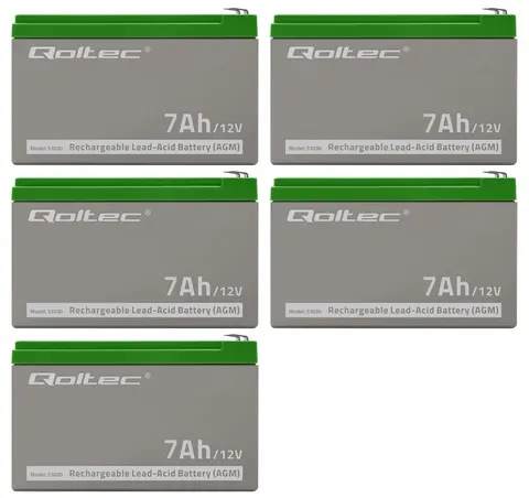 5 x akumulator Qoltec AGM LongLife 12V 7Ah