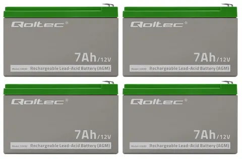 4 x akumulator Qoltec AGM LongLife 12V 7Ah