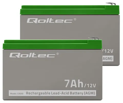 2 x akumulator Qoltec AGM LongLife 12V 7Ah