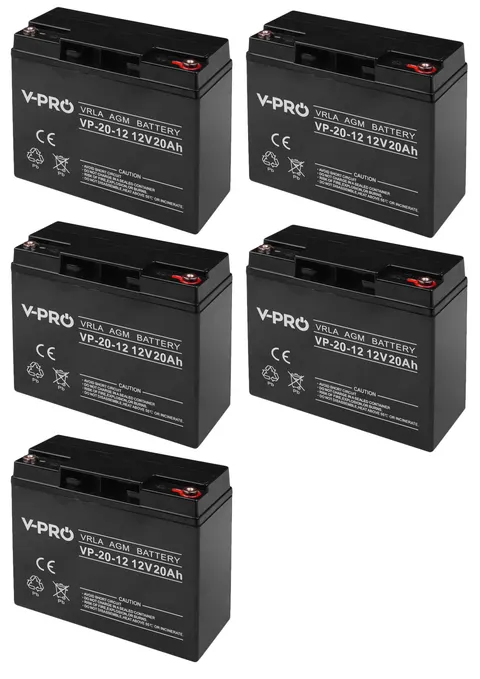 5 x akumulator Volt VPRO VRLA AGM 12V 20Ah 12V/24V/36V/48V