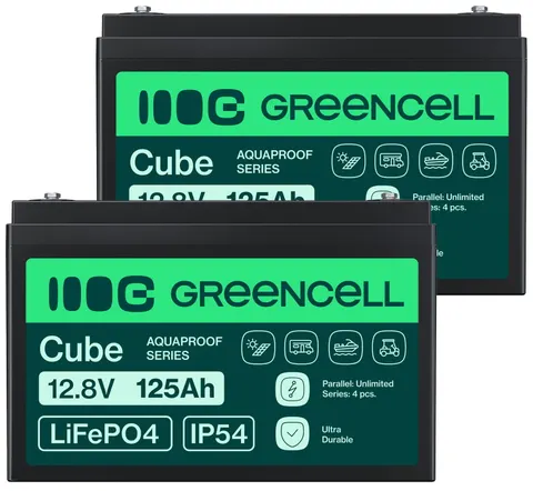 2 x akumulator Green Cell LiFePO4 12,8V 125Ah