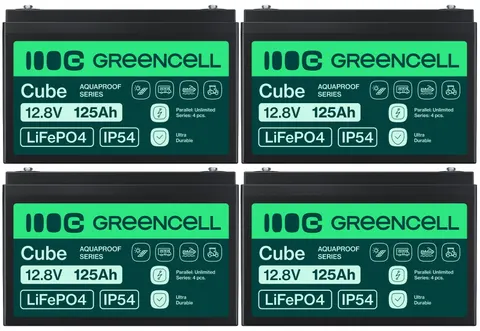 4 x akumulator Green Cell LiFePO4 12,8V 125Ah