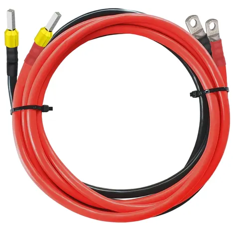 Przewód łączący akumulatory z gniazdem DC w inwerterze oczko M10 – tulejka – 150cm 25mm2