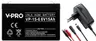 Zestaw: akumulator Volt VPRO VRLA AGM 6V 15Ah + prostownik z sygnalizatorem LED Qoltec 6V 1A do AGM GEL STD