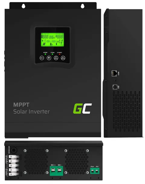 Inwerter solarny Off-Grid Green Cell 12VDC 230VAC 1000W/2000VA SINUS + 60A MPPT