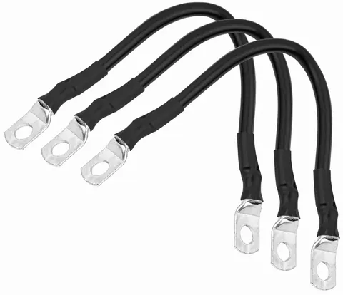 3 x czarny przewód kabel Volt do łączenia akumulatorów (oczko-oczko) – 30cm 25mm2