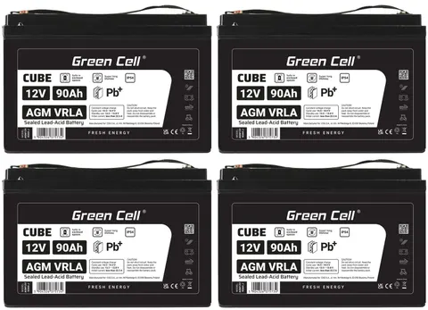 4 x akumulator Green Cell AGM VRLA IP54 12V 90Ah
