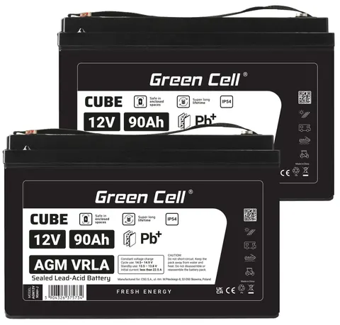 2 x akumulator Green Cell AGM VRLA IP54 12V 90Ah