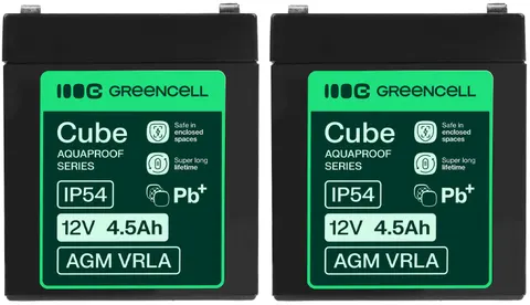 2 x akumulator Green Cell AGM VRLA IP54 12V 4.5Ah