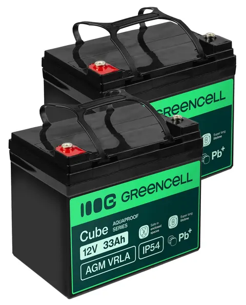 2 x akumulator Green Cell AGM VRLA IP54 12V 33Ah