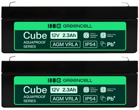 2 x akumulator Green Cell AGM VRLA IP54 12V 2.3Ah