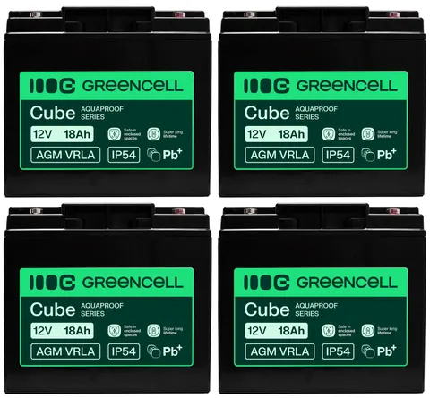 4 x akumulator Green Cell AGM VRLA IP54 12V 18Ah