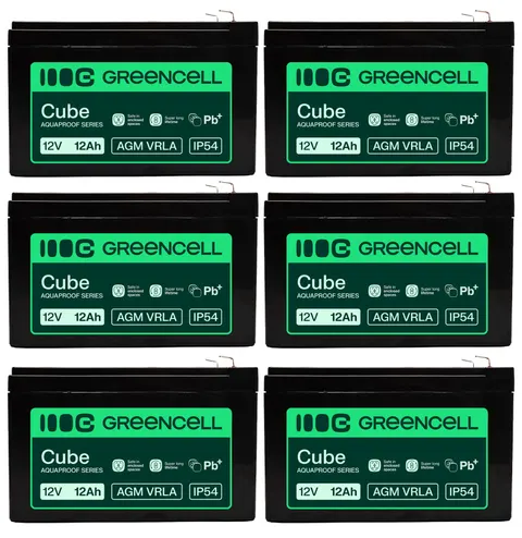 6 x akumulator Green Cell AGM VRLA IP54 12V 12Ah