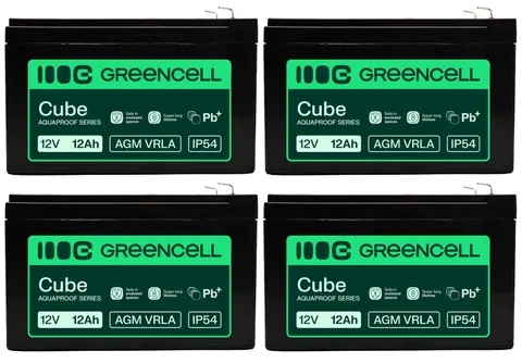 4 x akumulator Green Cell AGM VRLA IP54 12V 12Ah