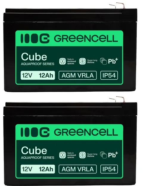2 x akumulator Green Cell AGM VRLA IP54 12V 12Ah