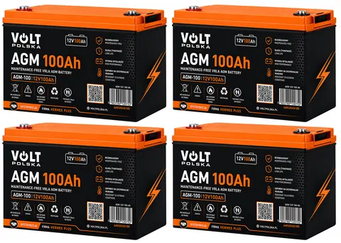 4 x akumulator Volt Polska Hermes Plus VRLA AGM 12V 100Ah
