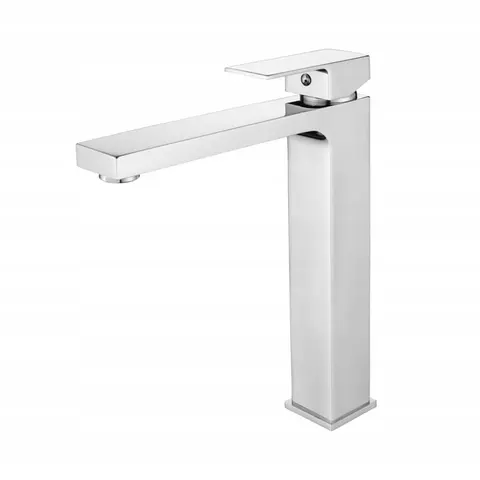 Bateria stojąca do umywalki CUBE CHROM bateria wysoka nablatowa