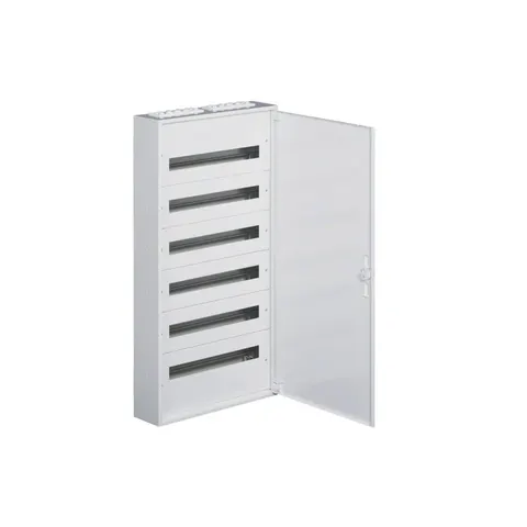 Rozdzielnica modułowa natynkowa 6x24M IP30 IK08 Kl.I z zaciskami PE/N, wymiary: 1242x571x150mm, biała; FW624WT HAGER