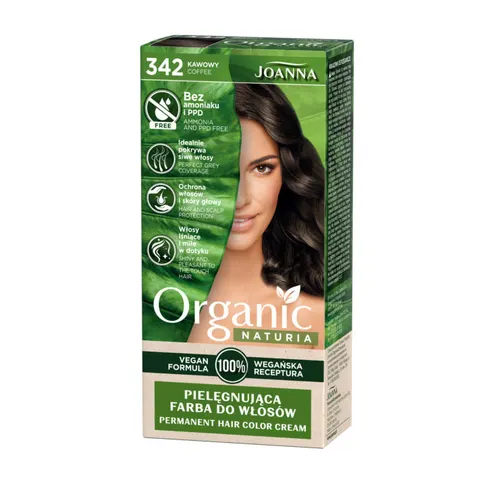 Joanna Naturia Organic pielęgnująca farba do włosów 342 Kawowy