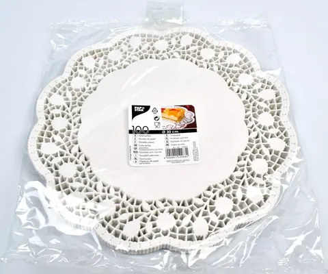 Serwetki okrągłe 30 cm KOLOR BIAŁY 100 sztuk 12263 Papstar