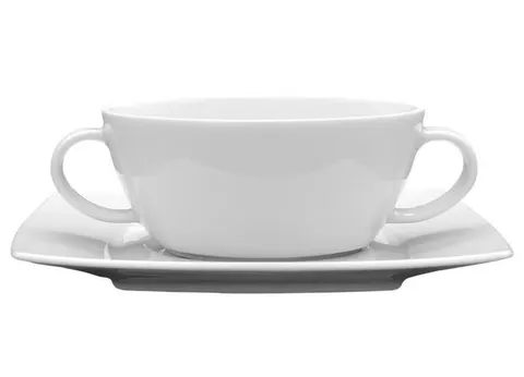 Bulionówka 300 ml ze spodkiem 17 cm VICTORIA Biała Lubiana