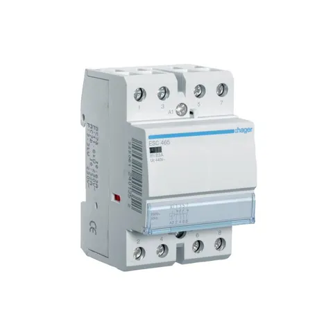 Stycznik 230VAC 2NO+2NC 63A AC-7a/b modułowy 3M; ESC465, HAGER